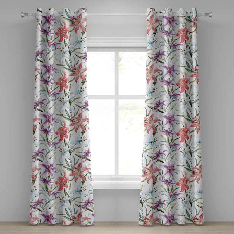 Rideau à œillets multicolores multicolores Ophelia & Co., L 50 po x L 108 po