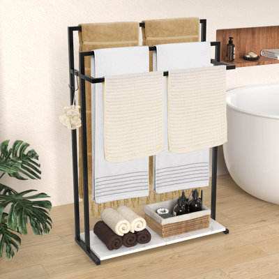 KES Bathroom Towel Stand 3 Tier Towel Rack With Weighted Base