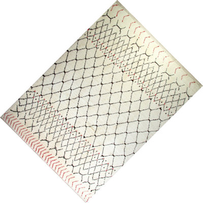 Tapis marocain contemporain noué à la main 100% laine