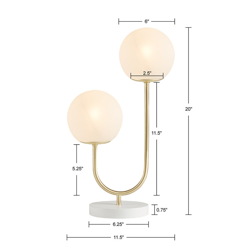 Avinash Metal 2-Light Globe Table Lamp