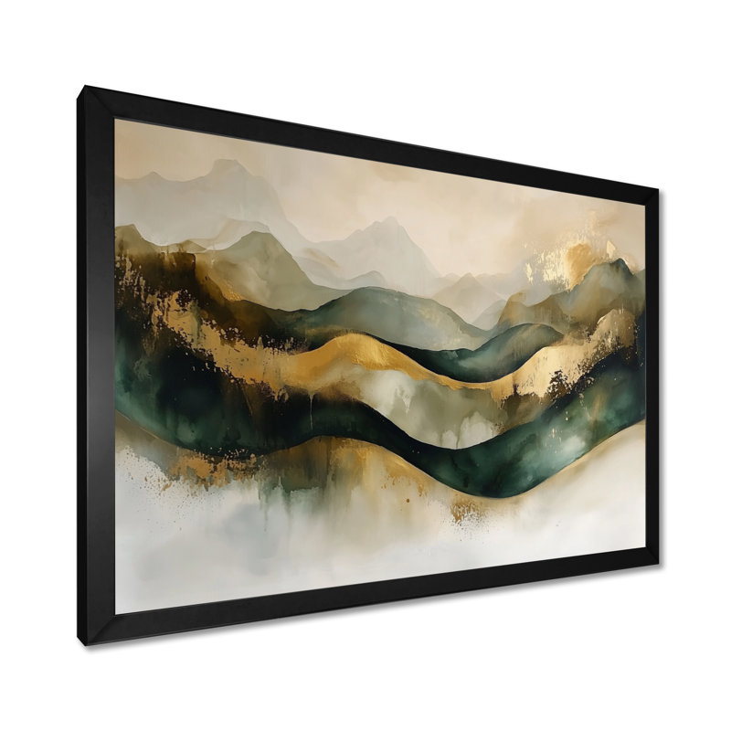 Amburgey - Abstract Wall Art, Cadre simple, Noir, noir, noir, noir, H 12 po x l 20 po