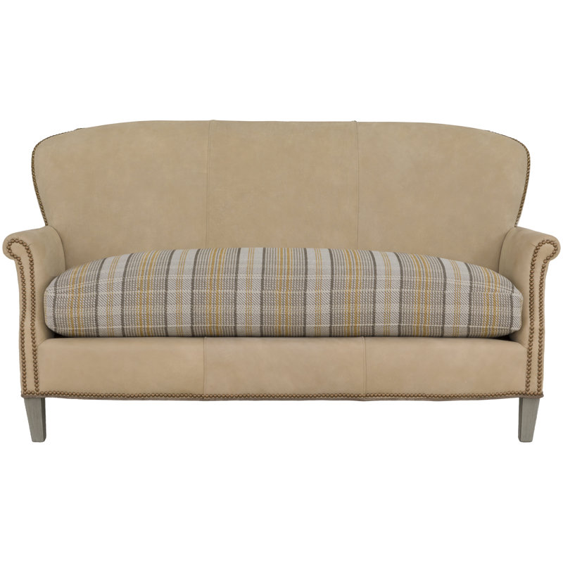 Causeuse en cuir Oxford, Noisette, Petit bronze vieilli, 1111 - brun