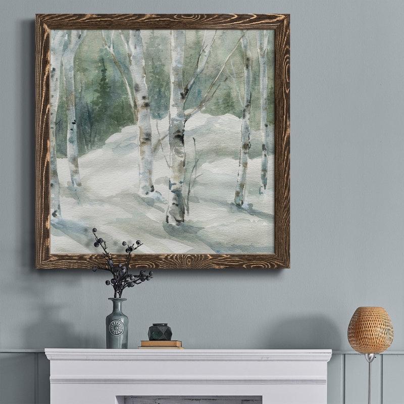 Peony Bouquet II - peinture sur toile encadrée, H 31,5 po x l 31,5 po x P 1,5 po, Encadré de bois de noyer