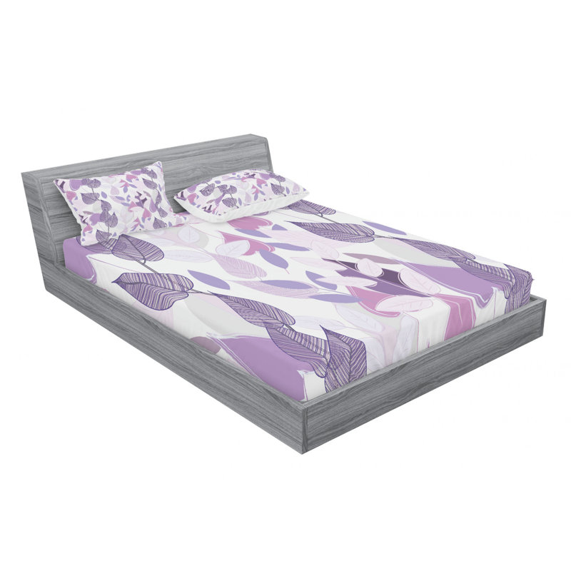 Spring Microfiber Floral Sheet Set, Queen Sheet Set, Lavender Floral