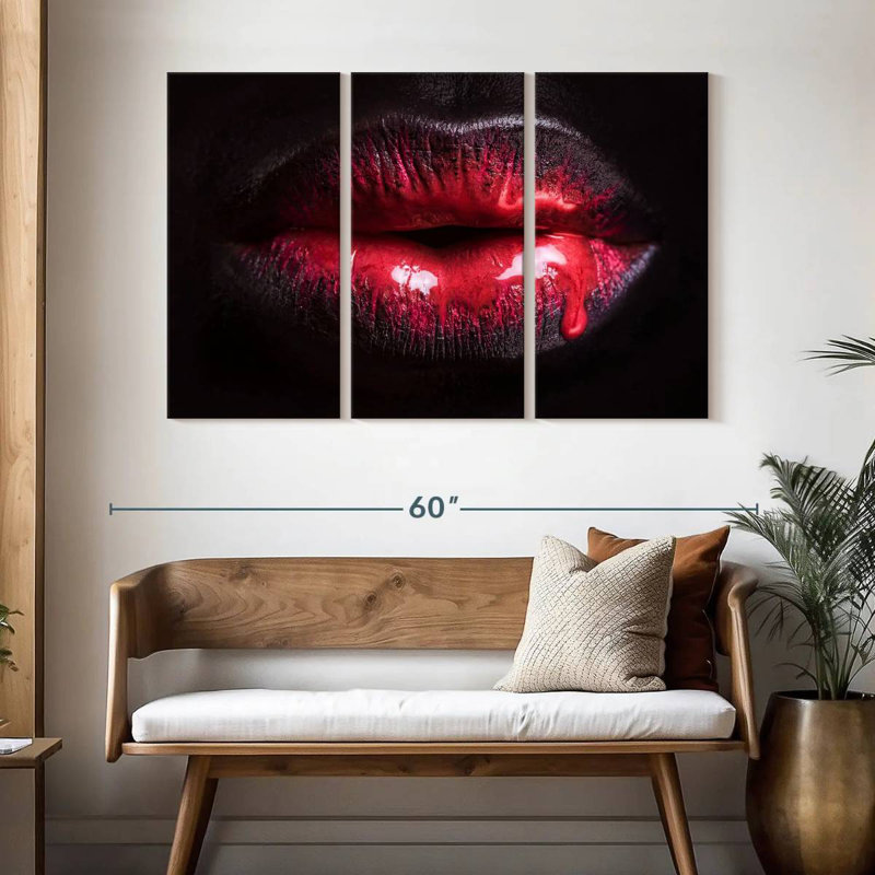 Shuttleworth Red Dripping Lips, 32" H x 50" W