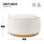 Repose-pieds de rangement rond de 29 po avec pieds en bois massif, table basse moderne avec couvercle réversible, structure en bois, repose-pieds en tissu pour le salon, aucun assemblage requis-769396355