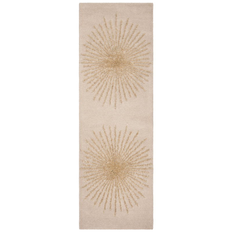 Amier Hand Tufted Wool, Viscose, And Cotton With Latex Abstract Rug, Runner 2'6" x 14'