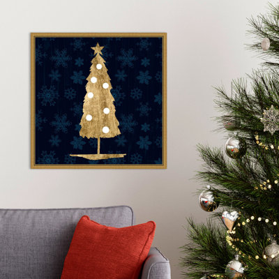 «Blue and Tan Soph sophistiqué Christmas II» par Grace Popp, reproduction d'art sur toile encadrée