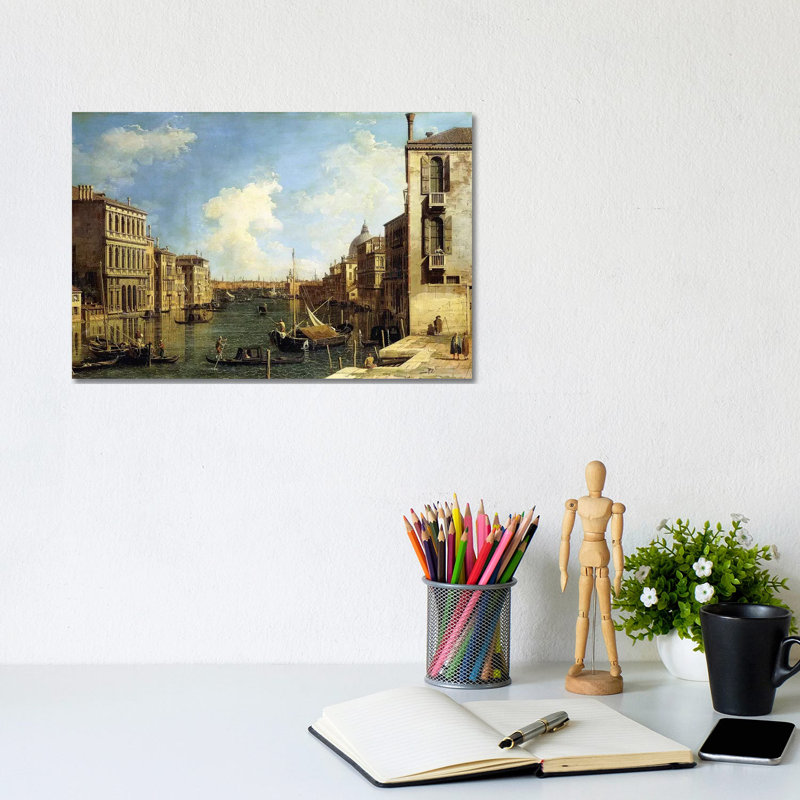 The Grand Canal, Venice, Looking East From The Campo Di San Vio, by Canaletto - Wrapped Canvas Painting
