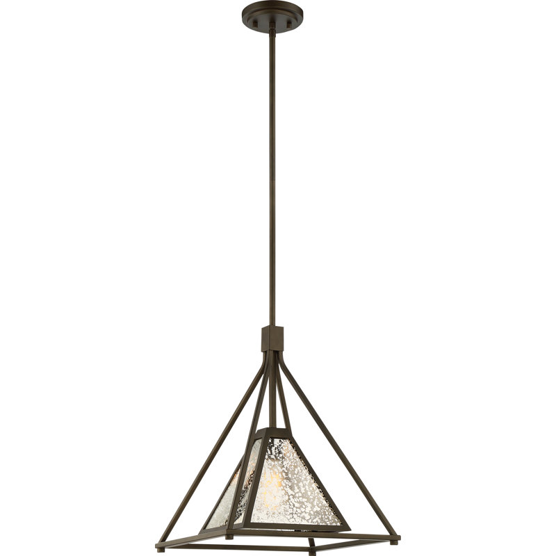 Luminaire suspendu géométrique à 1 lumière Johnie, H 55,38 po x l 14 po x P 14 po
