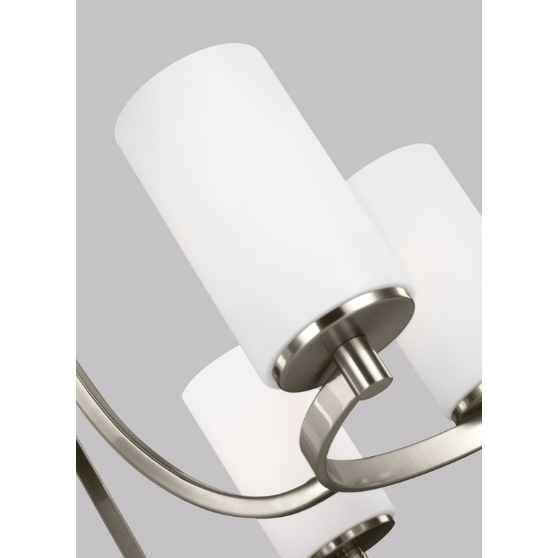 Lustre classique Hettinger 6 - Abat-jour clair, Nickel brossé