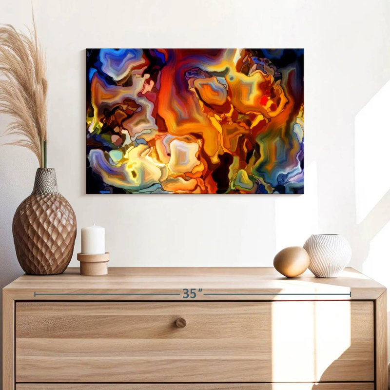 Abstract Stained Glass Canvas Print, 24" H x 16" W x 1.25" D