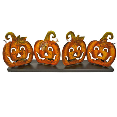 Plat en métal halloween citrouille