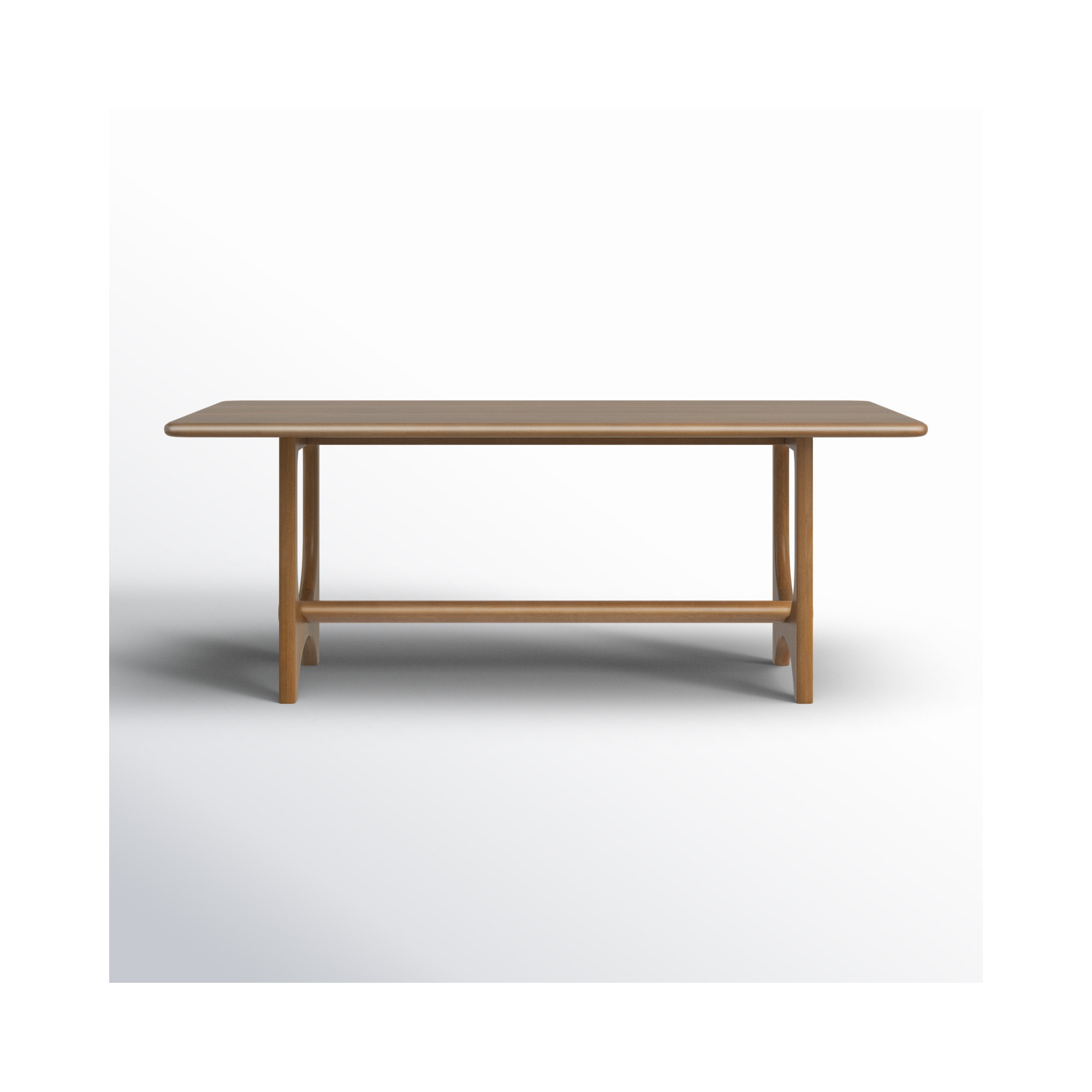 Dawna 78" Solid Wood Trestle Dining Table, Tan