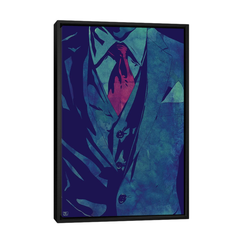 «Gentleman» par Giuseppe Cristiano, peinture sur toile tendue, H 26 po x l 18 po x P 1,5 po, Toile avec cadre noir