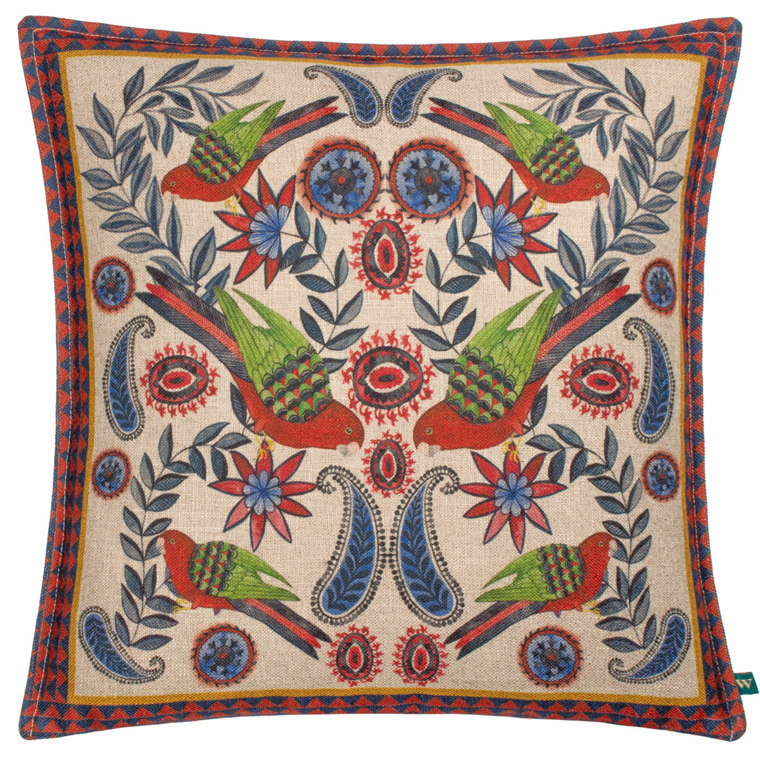 Akamba Akamba Mirrored Parrots Floral Square Scatter Cushion Cushion Covers