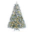 Arbre de Noël enneigé 4 pi avec aiguilles de pin et feuilles d'eucalyptus, 150 lumières DEL blanc chaud, 404 pointes, branches articulées, support en métal - arbre artificiel enneigé pour les Fêtes