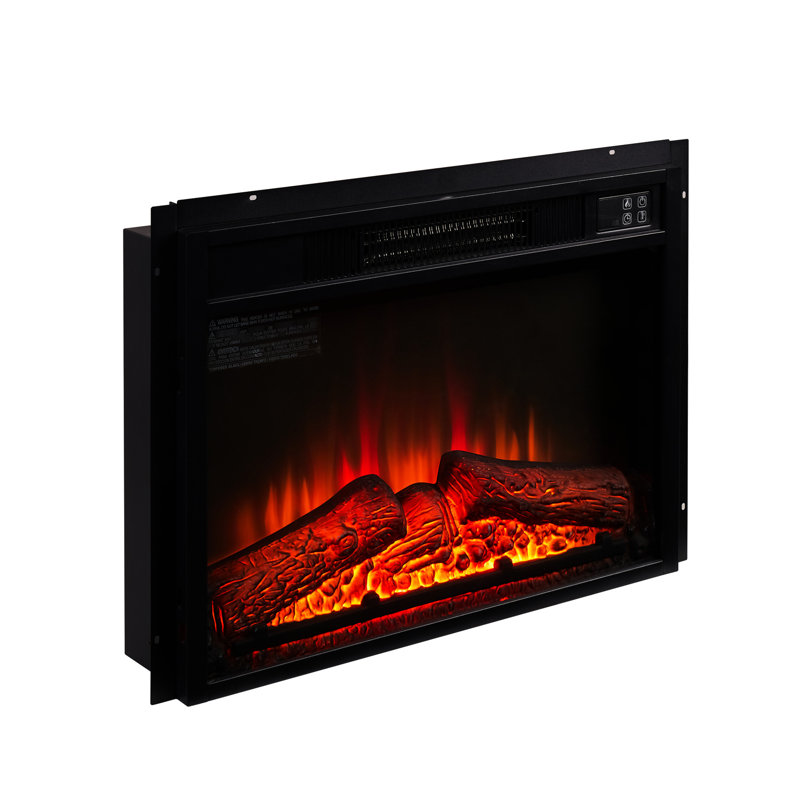 Foyer électrique 18 po: 1400 W, 120 V, finition noire, temps de réglage de la luminosité de la flamme réglable avec choix