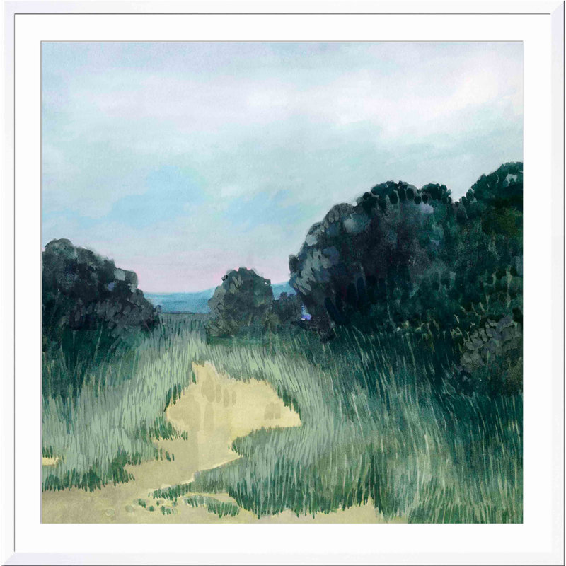 «Twilight Dunes II» par Grace Popp - peinture encadrée, Blanc, H 12 po x l 12 po