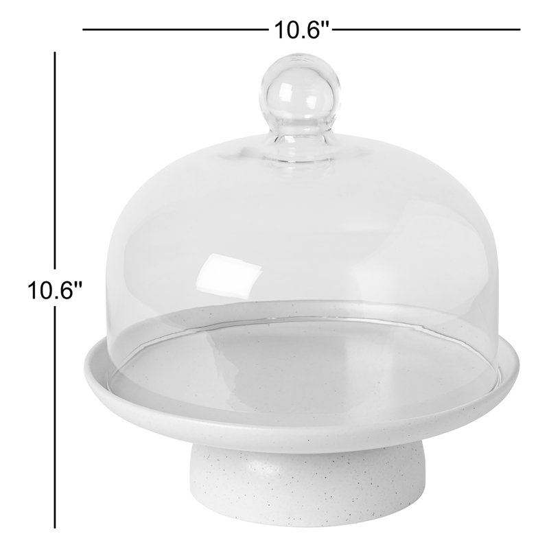 Assiette à gâteaux avec dôme en verre Casafina Pacifica, Gris graine
