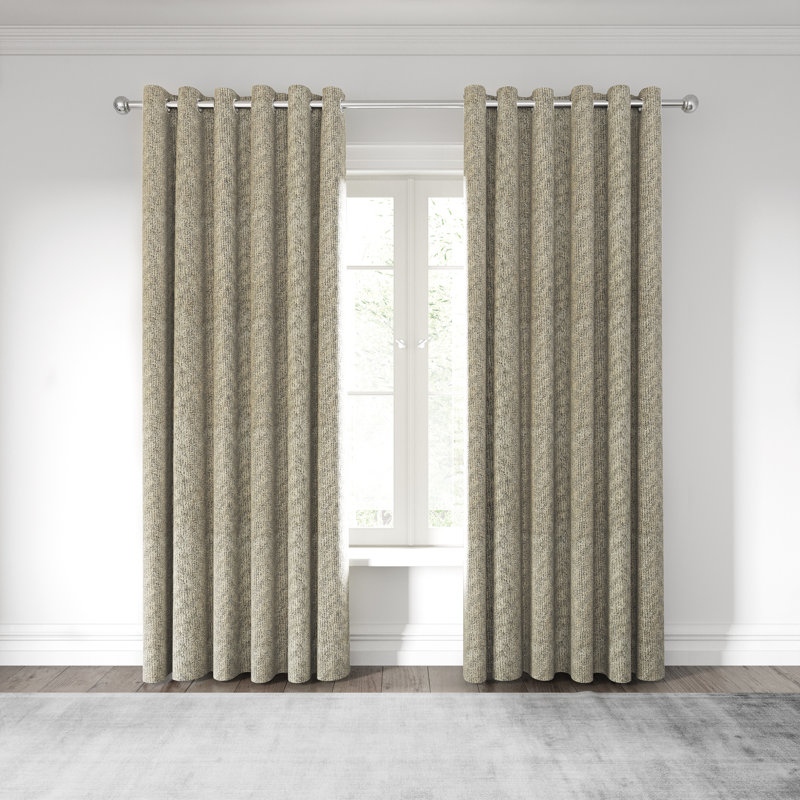 Hana Room Darkening Curtain Pair, Linen, 168cm Width x 183cm Drop