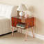 Table d'appoint en acrylique transparent avec tablette de rangement ouverte-1526760263