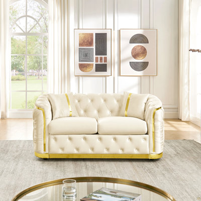 62.6 Inches Chesterfield Loveseat Couch