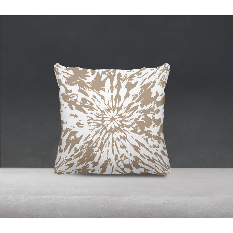 Coussin Percil, Beige / Blanc, H 19 po x l 19 po
