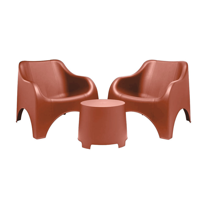 Ensemble nuage (2 chaises et 1 table d'appoint), Terracotta