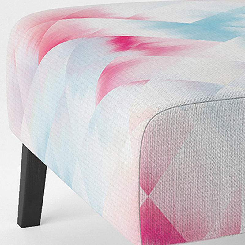 Fauteuil de chambre à motif géométrique blanc et rose