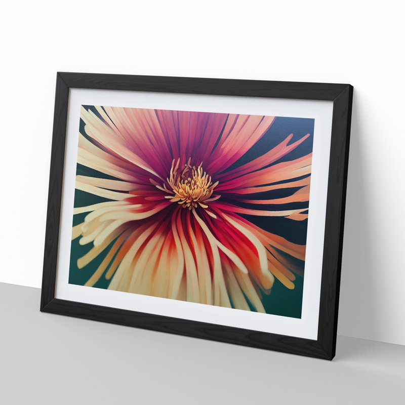 Chrysanthemum Flower Vol.2 - Framed Print, 34cm H x 46cm W x 2cm D, Black