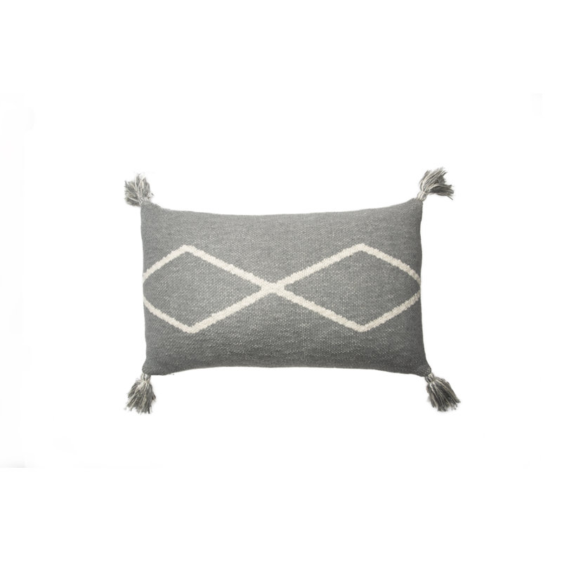 Bereber Classics Rectangular Throw Cushion, Taupe/White, 1cm H x 48cm W x 30cm D