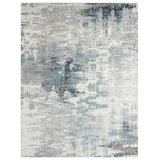C Abstract Area Rug in Grey