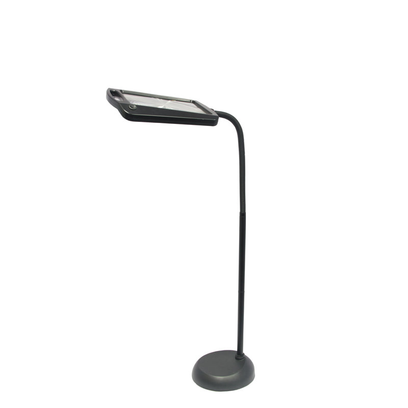 Full Page Magnifier Floor Lamp, Black, Black