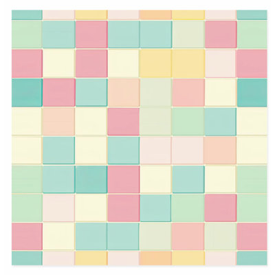Abstract Abtract Pastel Squares II Retro Unframed Art Print