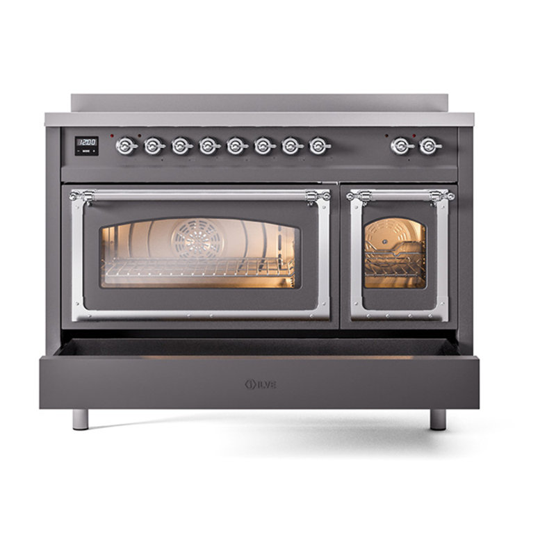 ILVE Nostalgie II Noblesse 48 po à induction, Graphite mat / chrome
