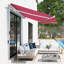 Auvent de patio de 13 pi x 8 pi, pare-soleil rétractable avec fonctionnement manuel et tissu hydrofuge, cadre en aluminium pour terrasse, balcon, cour, teinte rouge rosé