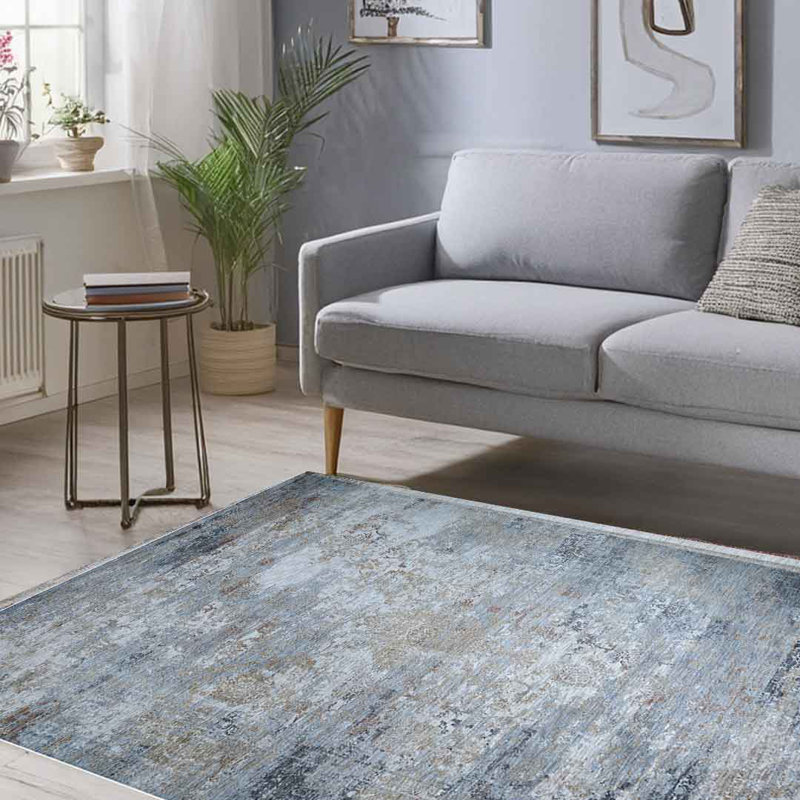 Emerald Ashen Antrasit And Brown Area Rug, Rectangle 120 x 155 cm