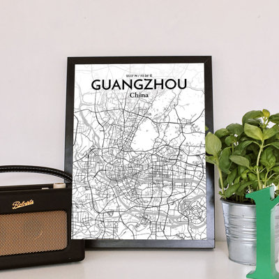 Guangzhou City Map - No Frame Print