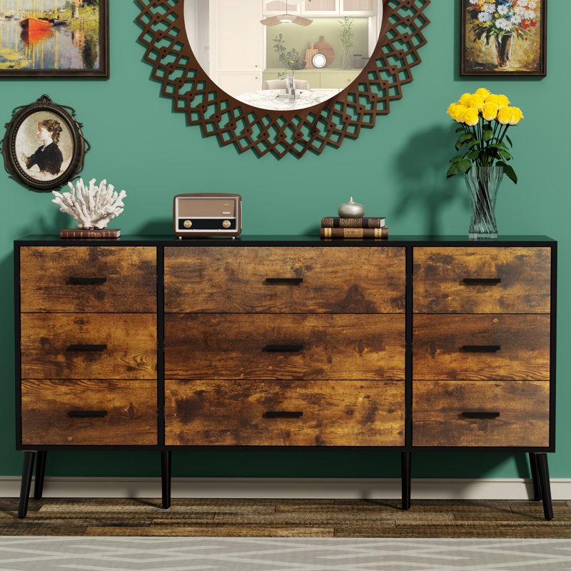 Norvil 9-Drawer 61.4" W Dresser with Tipover Restraint Norvil 9-Drawer 61.4" W Dresser with Tipover Restraint