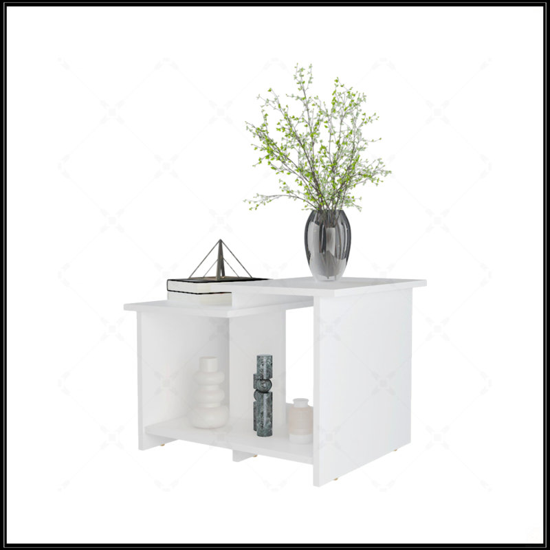 Coffee Table With Open Storage, White