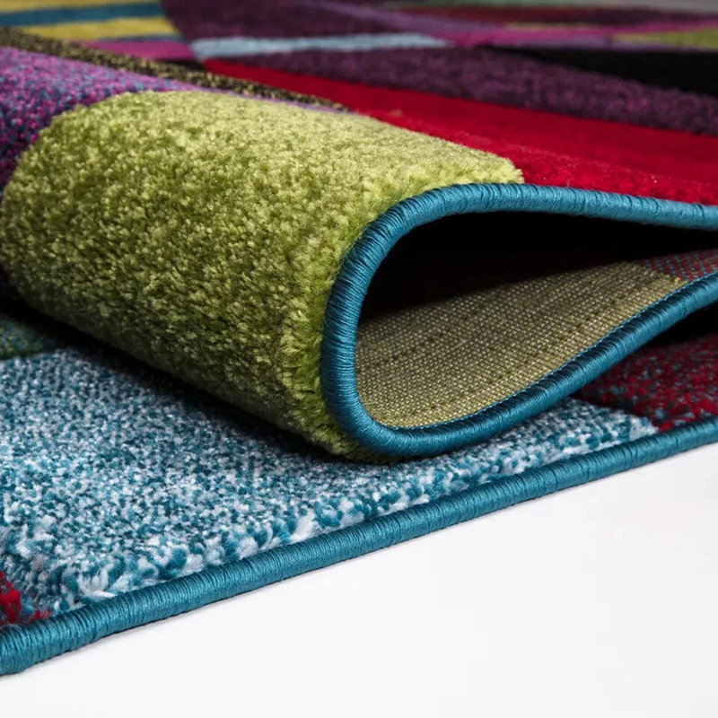 Polygon Geometric Polypropylene Rug – Non-Slip, Durable Floor Mat for Living Room, Rectangle 200 x 290cm