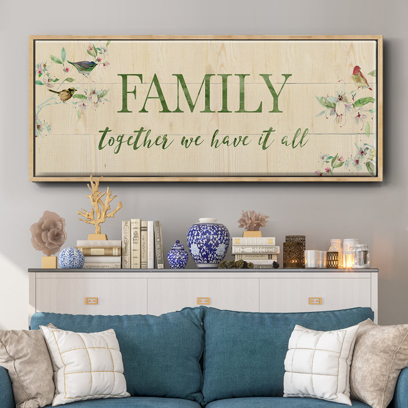 «Family Together» - toile encadrée, H 8 po x l 20 po