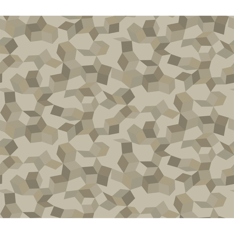 Curio Ingot Geometric Wallpaper Roll, Stone/Gilver