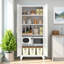 Armoire de rangement 71 po à 2 portes galbées, armoire de rangement en métal avec portes et tablettes réglables, pour chambre à coucher, salon, cuisine (blanc)-542713180