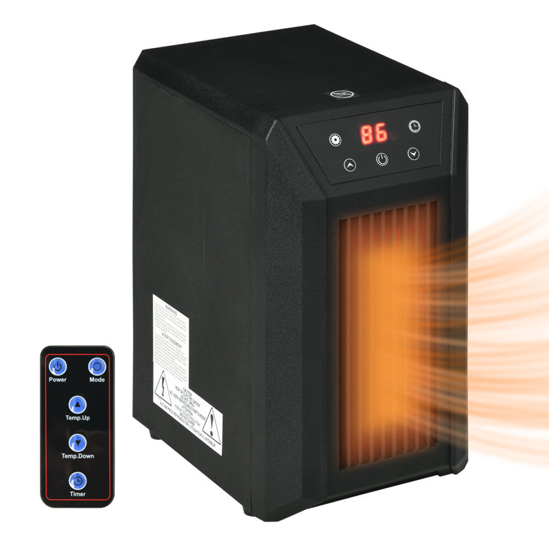 HomCom 1500 Watt 5118 BTU Electric Compact,Tower Space Heater with Adjustable Thermostat , Remote Included and with Digital Display