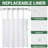 No Hook Grey Shower Curtain With Snap In Fabric Liner Set Hotel Style With See Through Mesh Top Window Modern Geometric Waterdrop Design Waterproof And Washable, 71X74 INCH