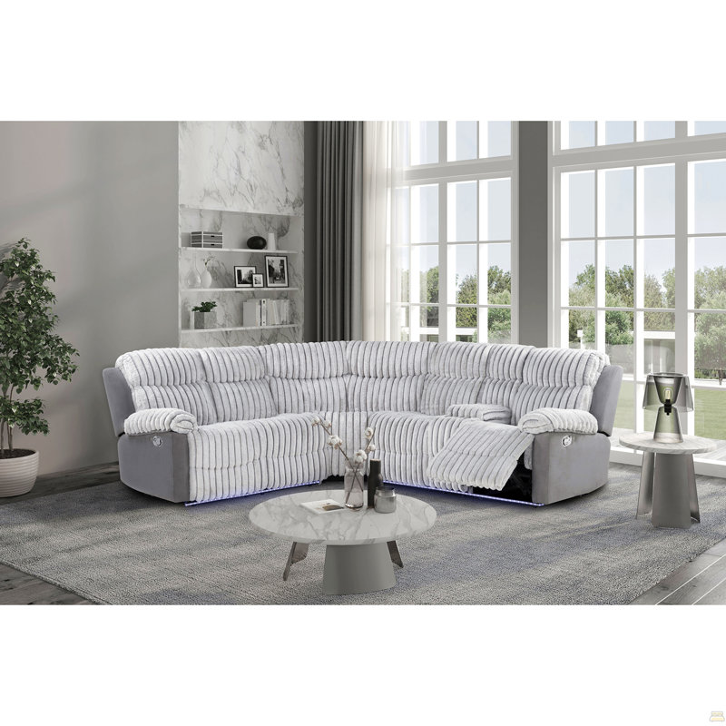 Bruni Grey Sectional With LED