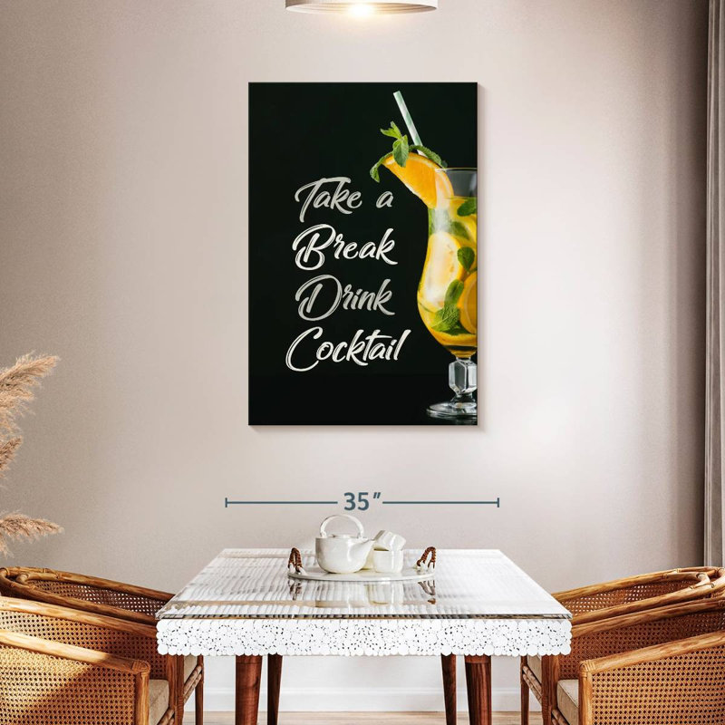 Typographie de cocktail Tergel Drink, H 45 po x l 30 po