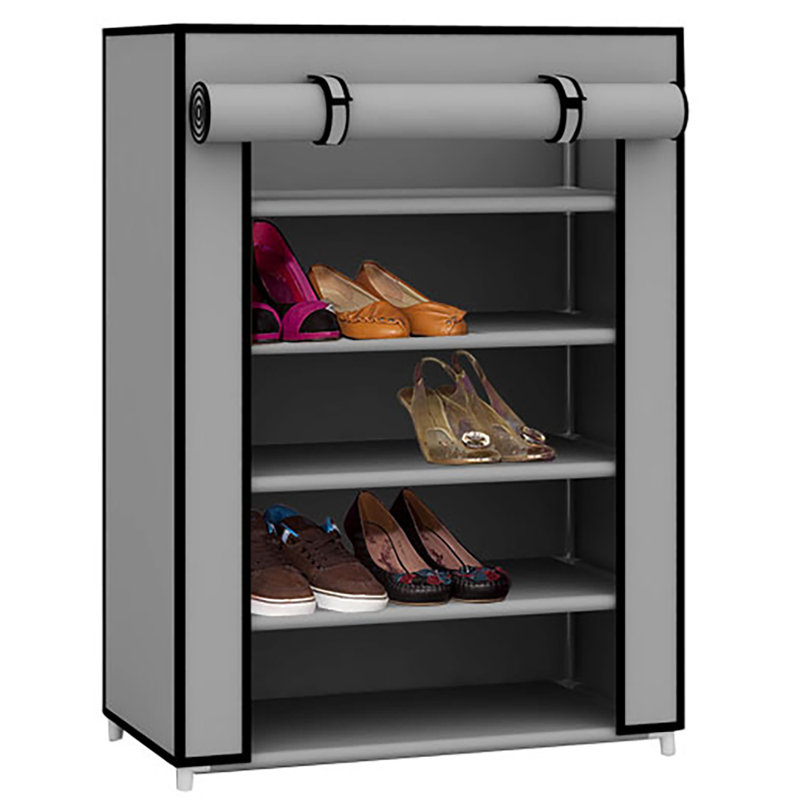 15 Pair Shoe Rack, Grey